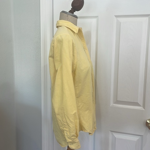 Vintage Ralph Lauren petite yellow long sleeve button down Oxford shirt women 6P - Picture 4 of 10